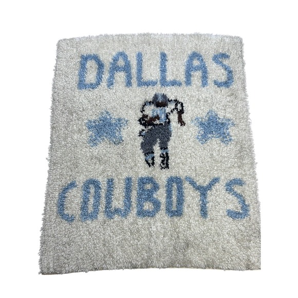 Vintage DALLAS COWBOYS Rug - 1970s NFL - Door Mat - 27